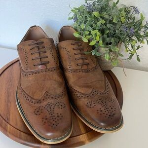 UV Signature Mens Brown  Lace Up Cap Toe Oxfords Dress Shoes Size 12 Dress Shoes